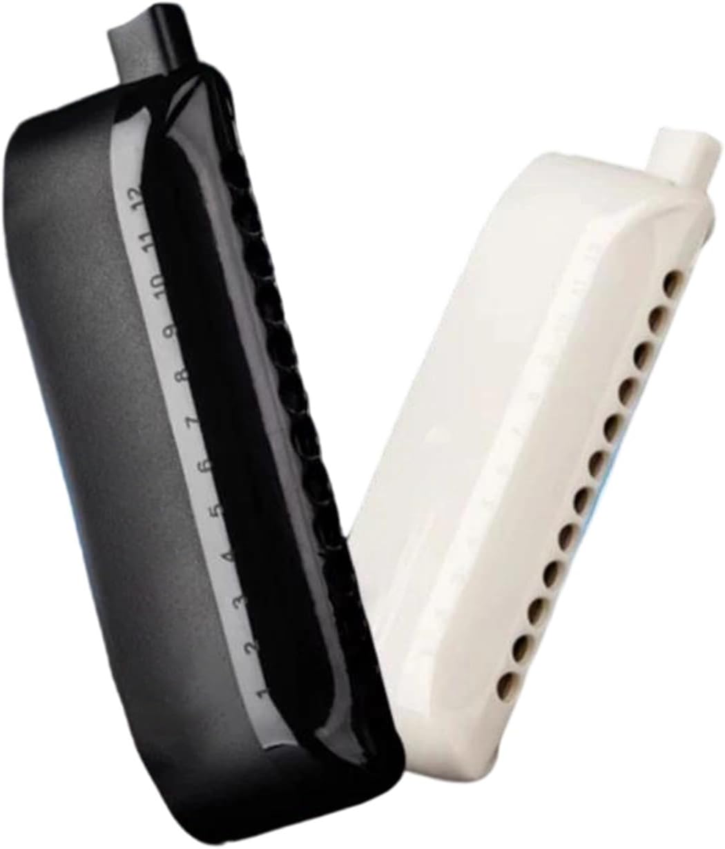 Harmonica chromatique monobloc DVCSDE 12 trous en do - modèle blanc pour débutant adulte entraînement-Lamiahaven