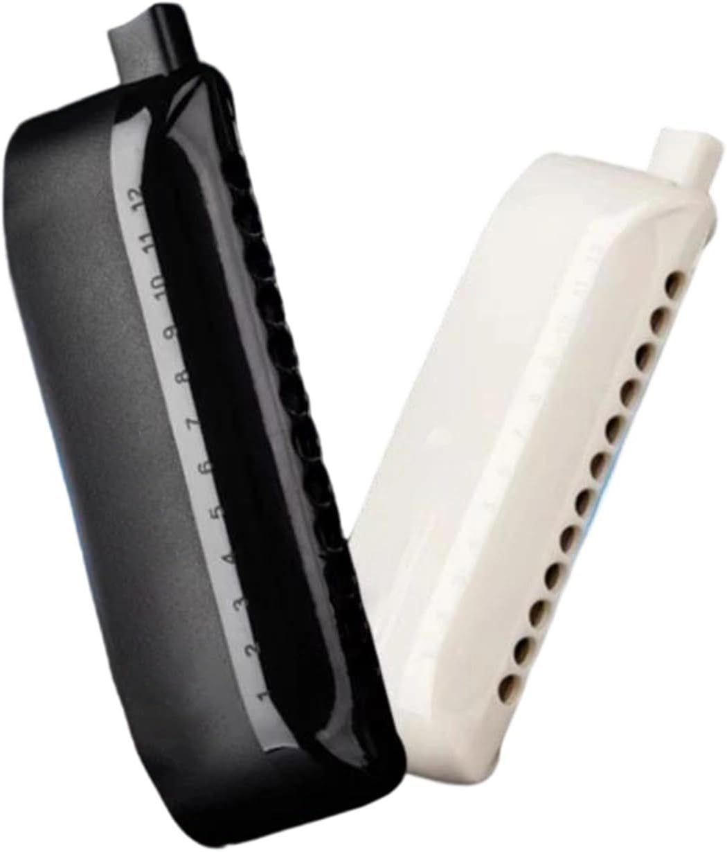 Harmonica chromatique monobloc DVCSDE 12 trous en do - modèle blanc pour débutant adulte entraînement-Lamiahaven