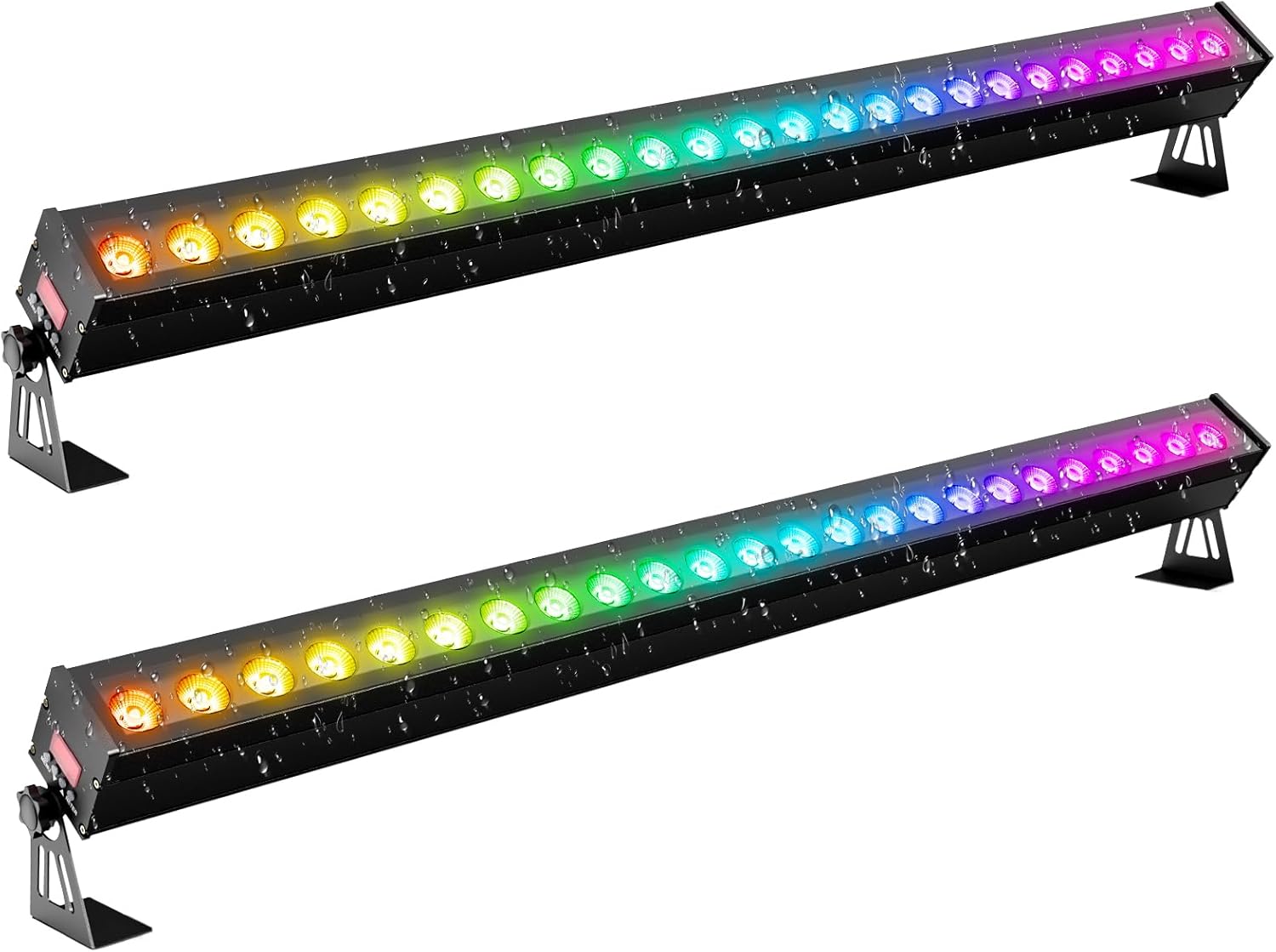 Yespick - lot de 2 wallwashers LED RGBW étanches 120 W - projecteurs DMX pour bar discothèque mariage extérieur-Lamiahaven