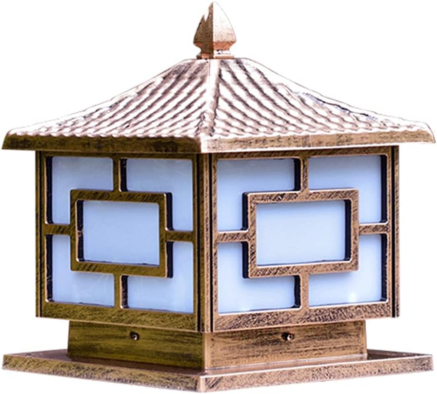 Lampe de poteau extérieur classique - laiton - IP54 - E26 - éclairage jardin terrasse clôture-Lamiahaven
