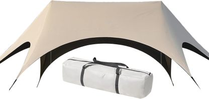 Hitburu voile ombrage extérieur - ombrelle camping rapide - abri pliable robuste pour pique nique piscine plage jardin-Lamiahaven