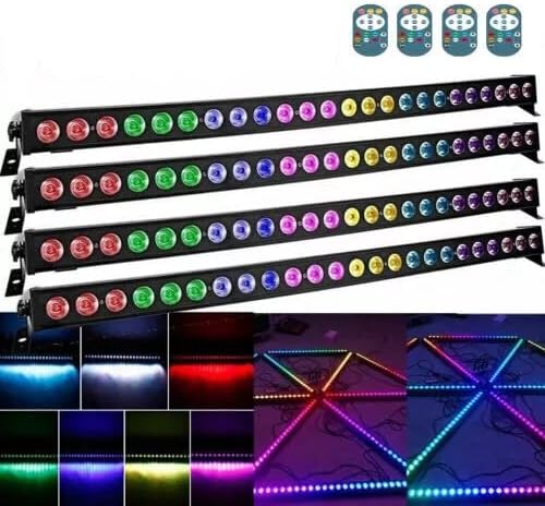 Barre Wallwasher LED RGBW 24 x 3 W - lot de 4 lumières scène télécommande DJ bar mariage Halloween-Lamiahaven