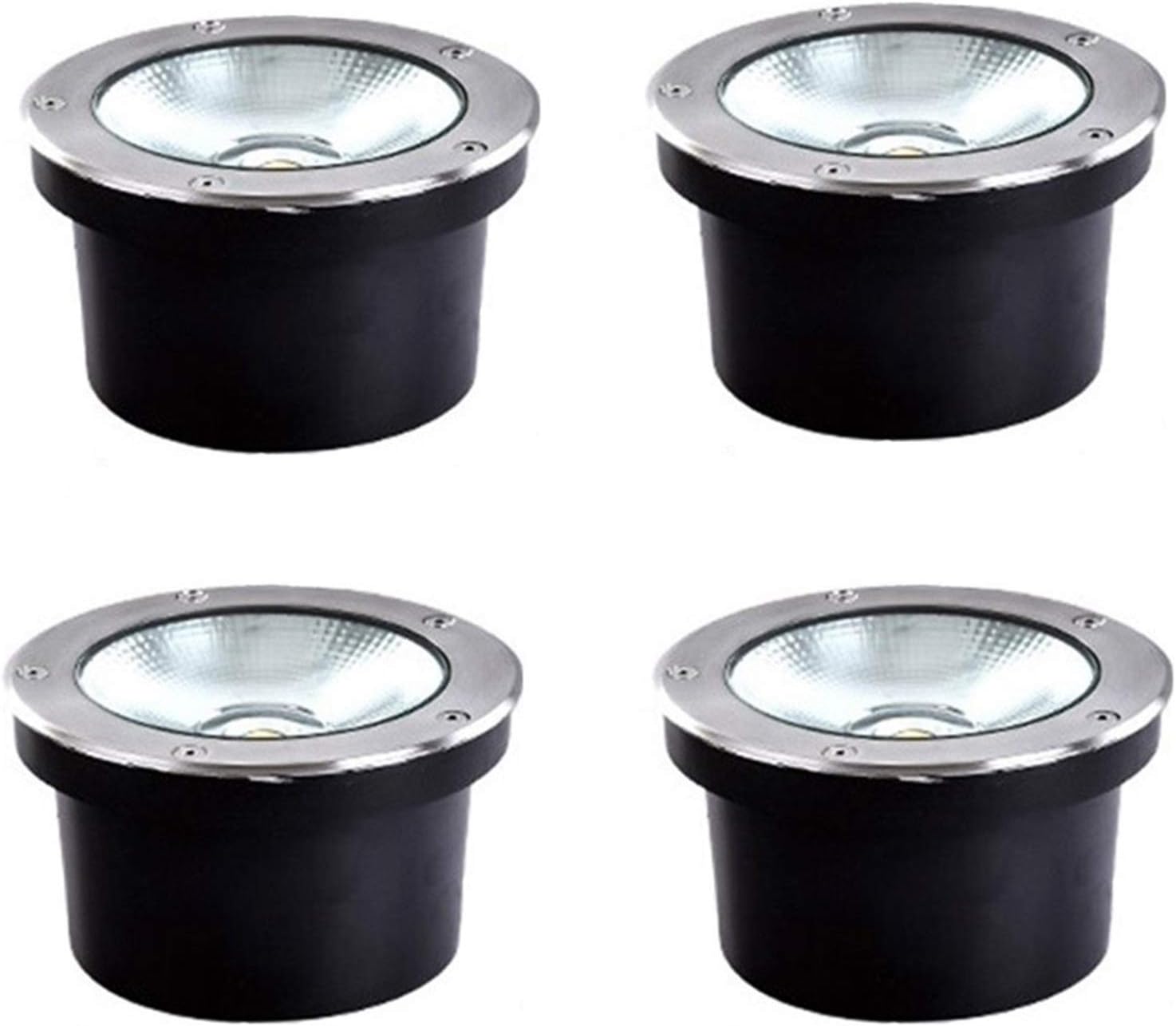 Spot LED encastrable extérieur lot de 4 - rouge - 10 W - IP67 - éclairage paysage jardin-Lamiahaven