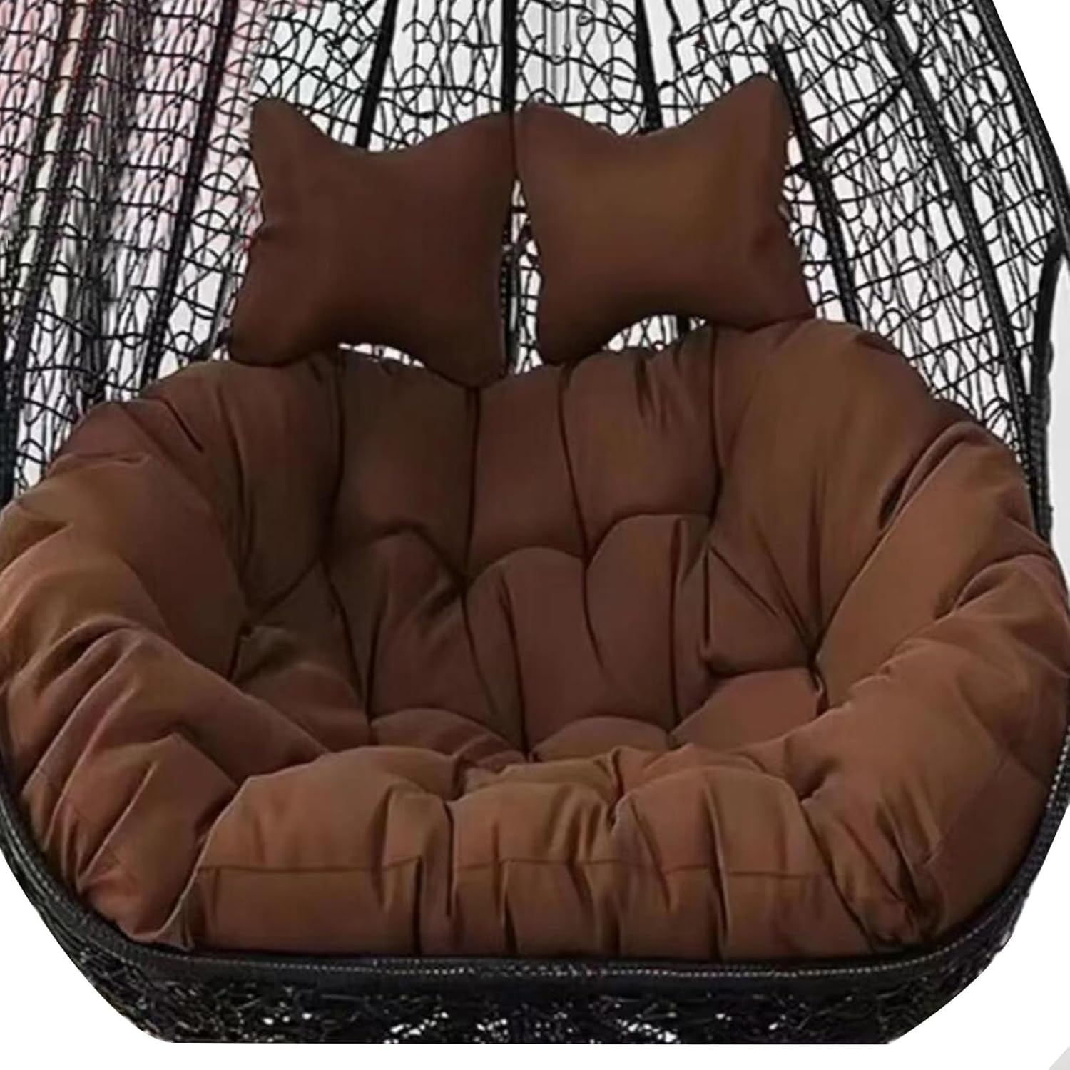 Coussin marron pour balancelle deux personnes - chaise oeuf suspendue - rechange hamac double-Lamiahaven