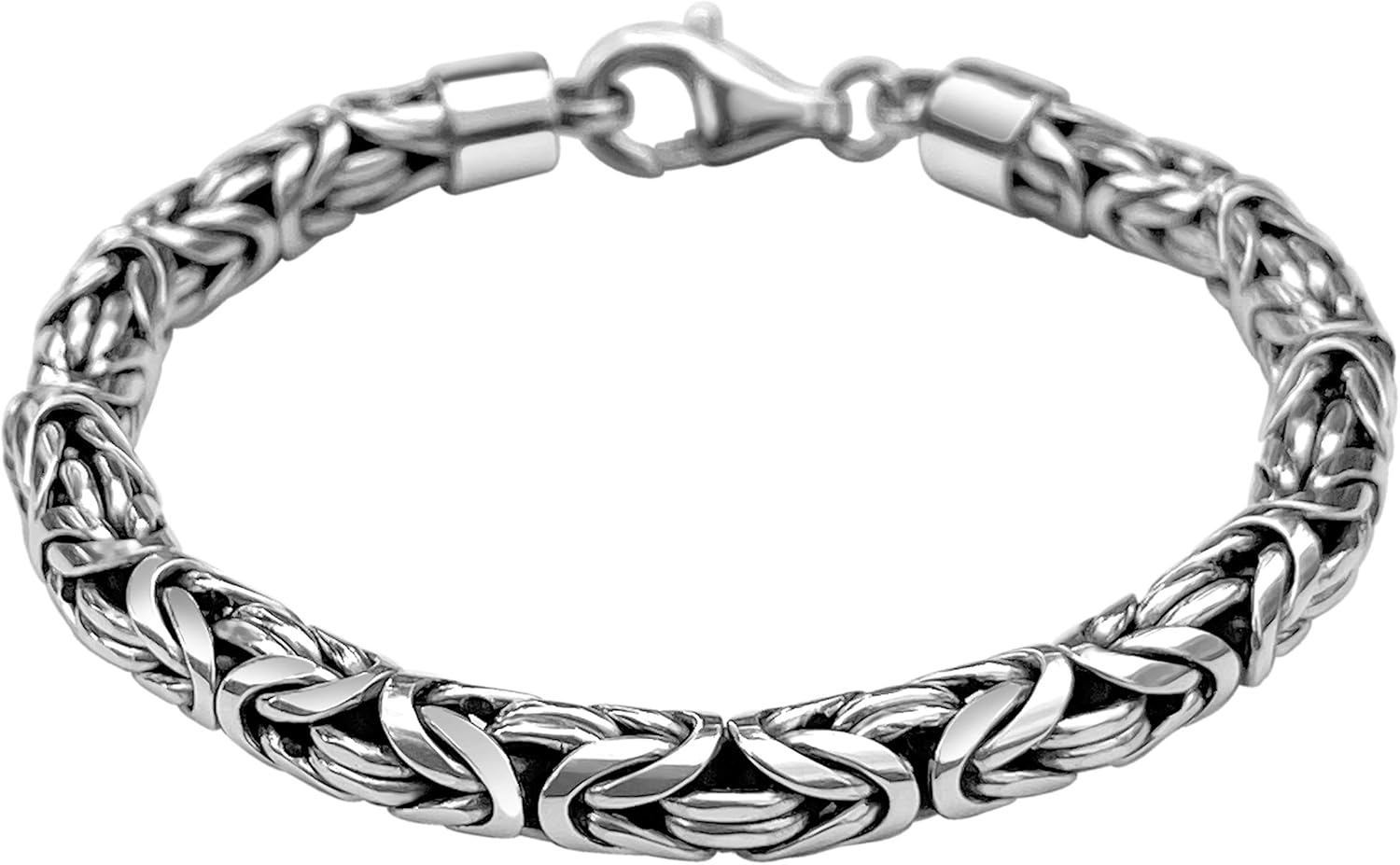 Avesano bracelet byzantin homme argent sterling 925 - fait main 6 mm - longueur 19 à 23 cm avec boîte-Lamiahaven