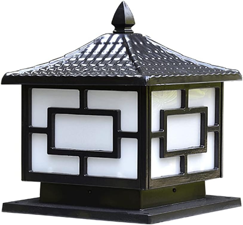 Lampe de poteau extérieur classique - noir - IP54 - E26 - éclairage terrasse patio jardin-Lamiahaven