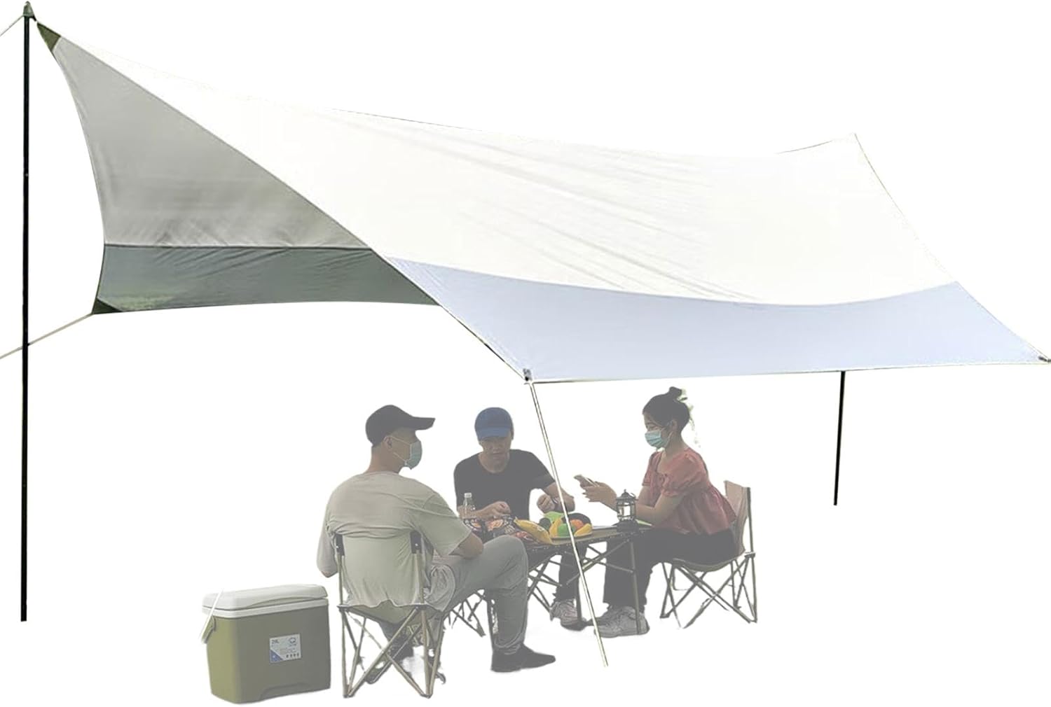 Abri solaire Hogvinnatil - grande canopée camping 17,06 pieds par 14,76 pieds - protection UV - toile-Lamiahaven