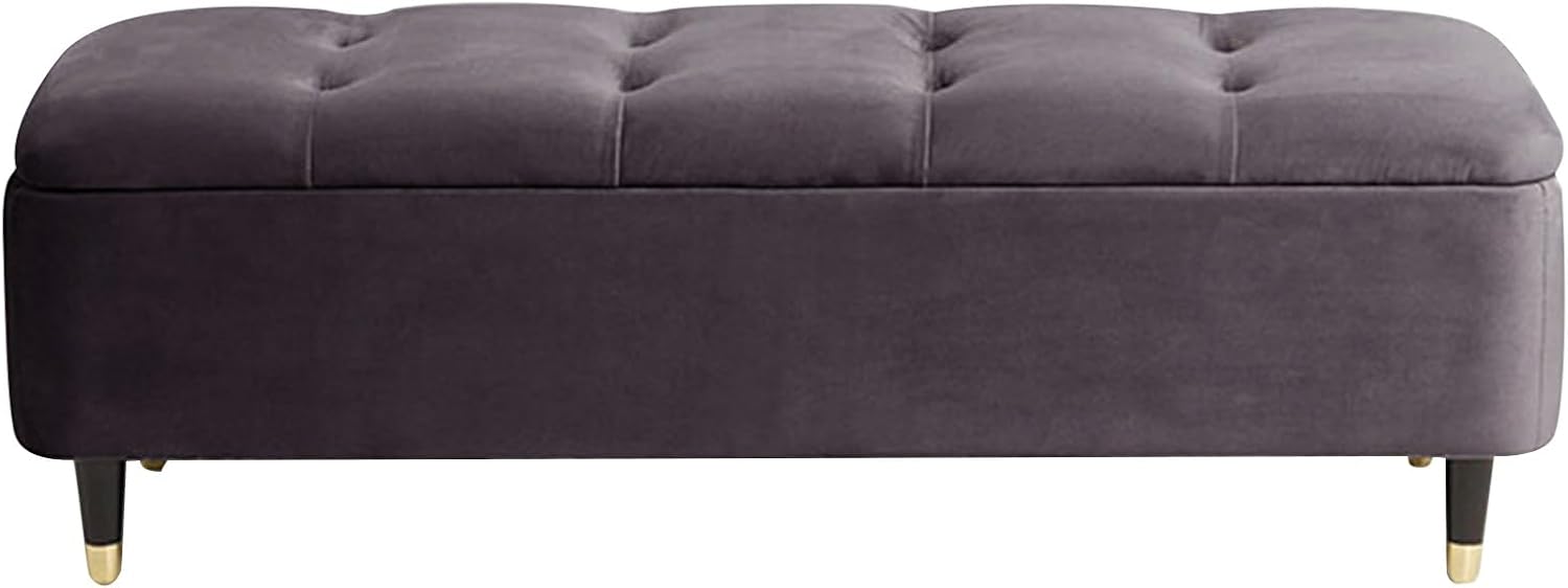 ZLLPIGLS - coffre de rangement multifonction gris foncé - banc avec assise en éponge haute densité pour salon et chambre - format 100 cm-Lamiahaven