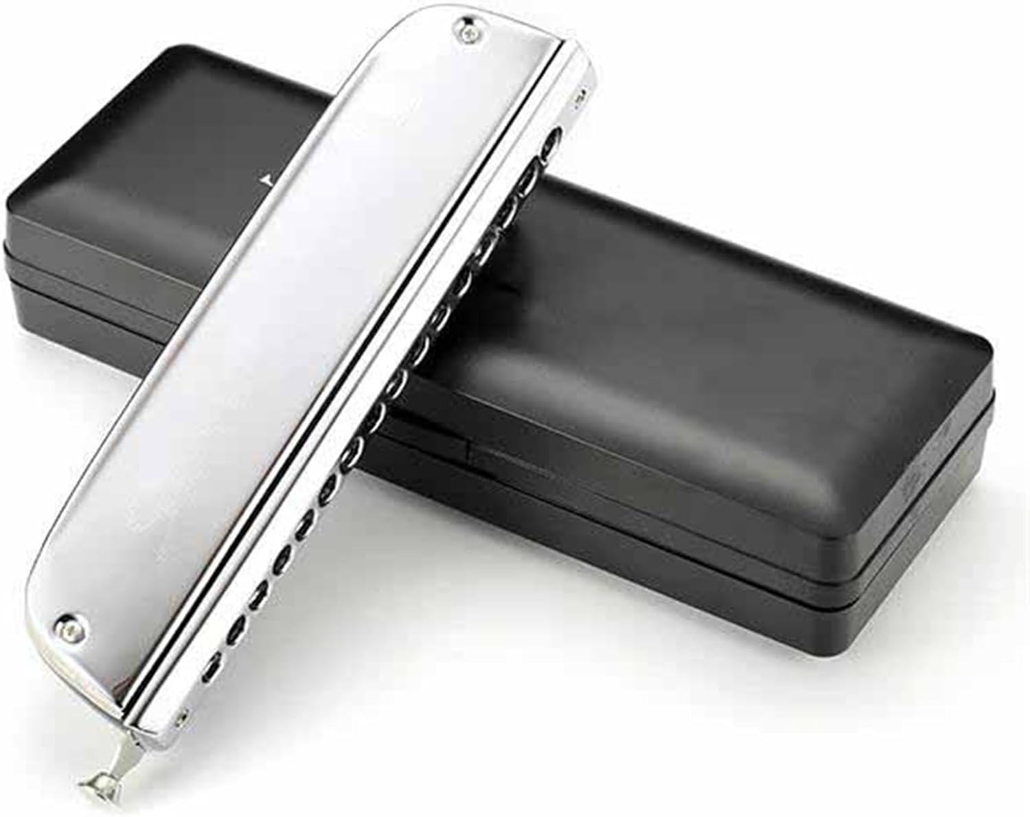 Harmonica chromatique professionnel 16 trous DVCSDE - 64 tons clé en do - instrument compact 300 g-Lamiahaven