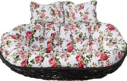 Coussin floral imperméable pour chaise hamac double - appui tête - balancelle deux personnes-Lamiahaven