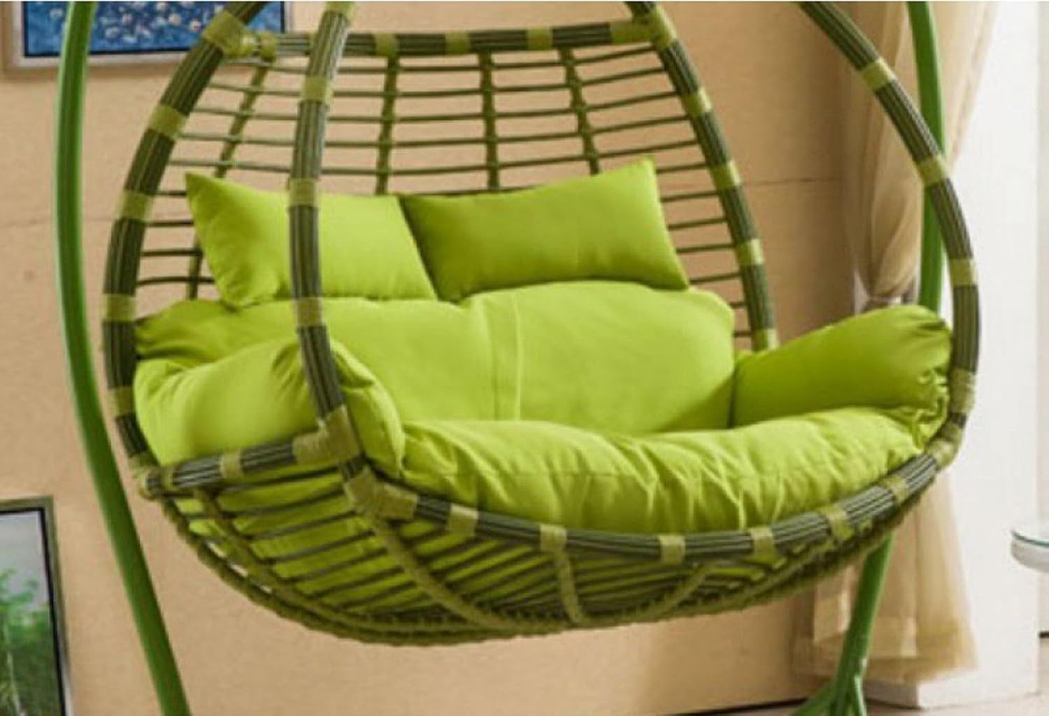 Coussin double épais pour chaise suspendue - deux personnes - nid oeuf amovible imperméable-Lamiahaven
