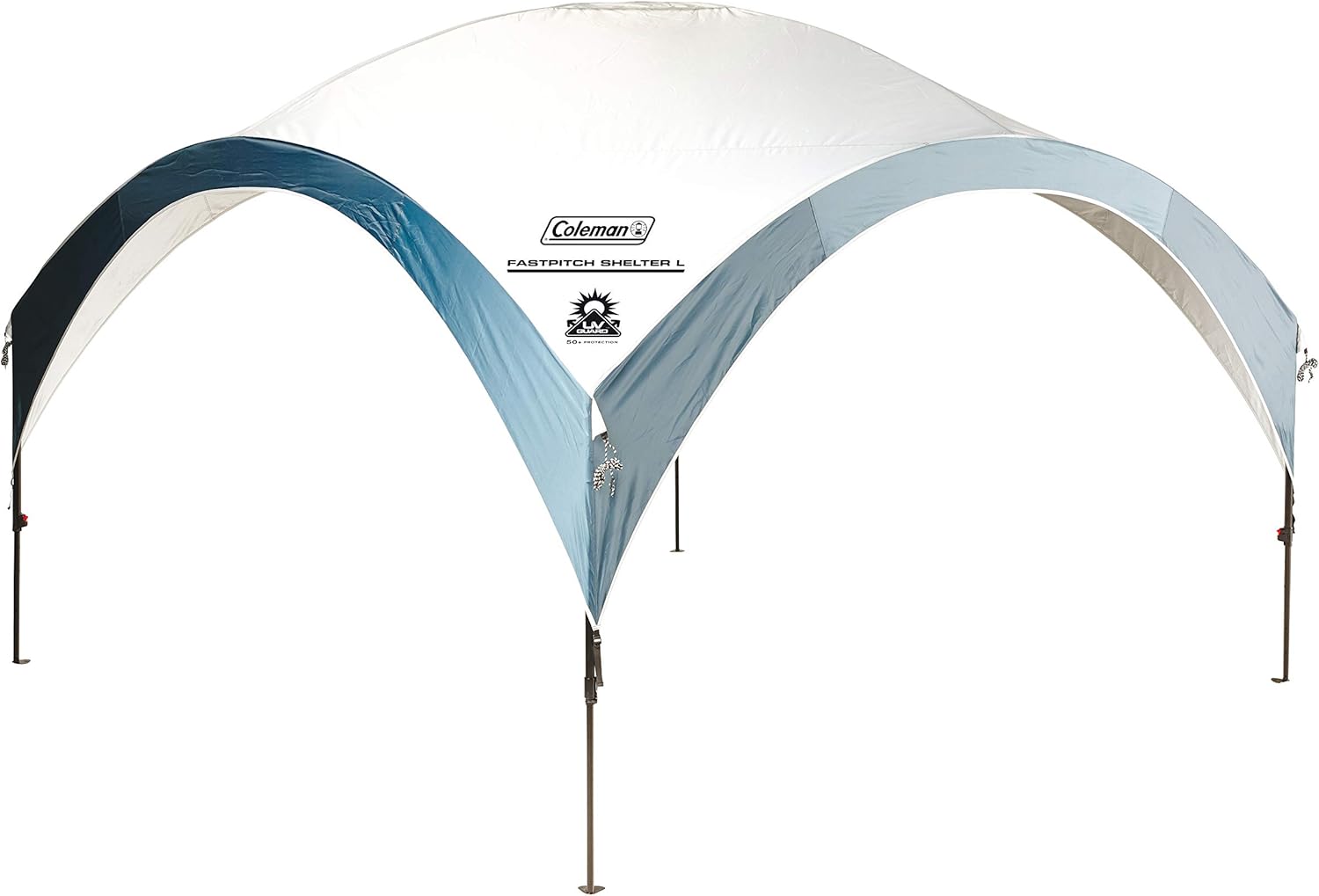 Abri Coleman Fastpitch L - tonnelle 3,65 m par 3,65 m - polyester blanc - cadre acier étanche-Lamiahaven