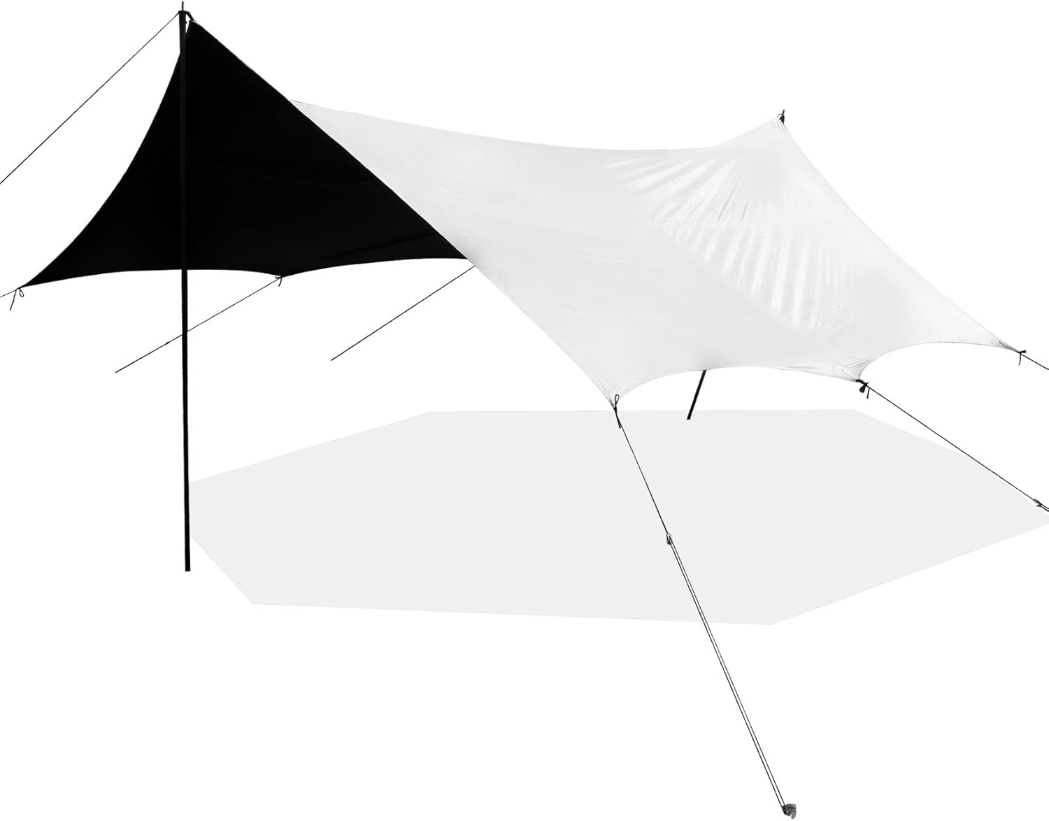 Auvent de plage - tente 4,4 m par 3,4 m - hauteur 2,3 m - imperméable - 8 cordes de tension-Lamiahaven