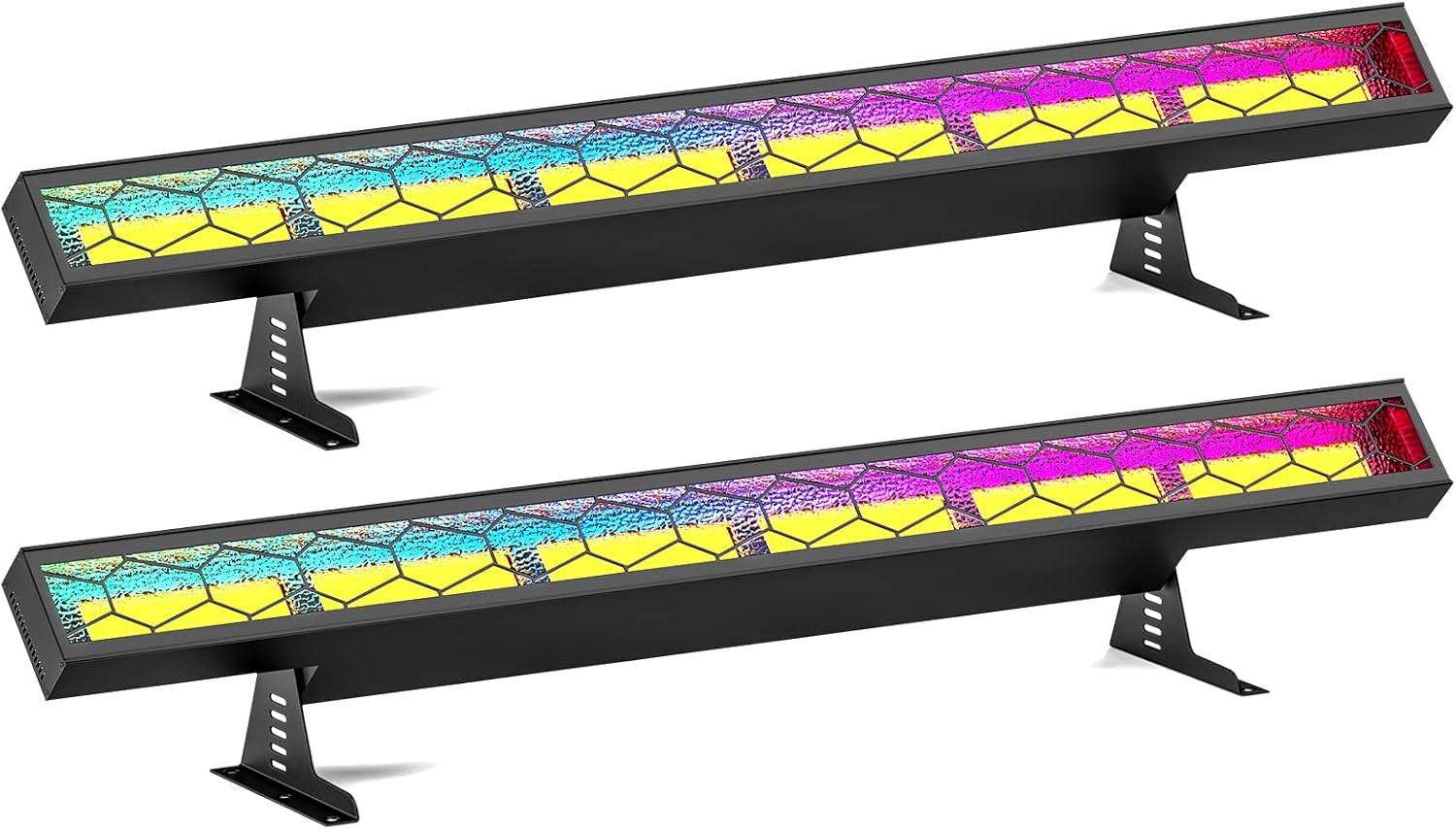 Lot de 2 wallwashers COB 450 W - barre LED projecteur scène DMX changement couleur pour club fête festival-Lamiahaven