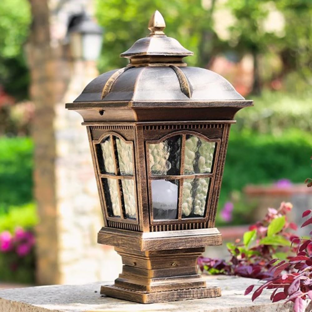 Suspension extérieure en verre - 45 cm - IP54 - lanterne non solaire pour pilier clôture allée patio jardin-Lamiahaven