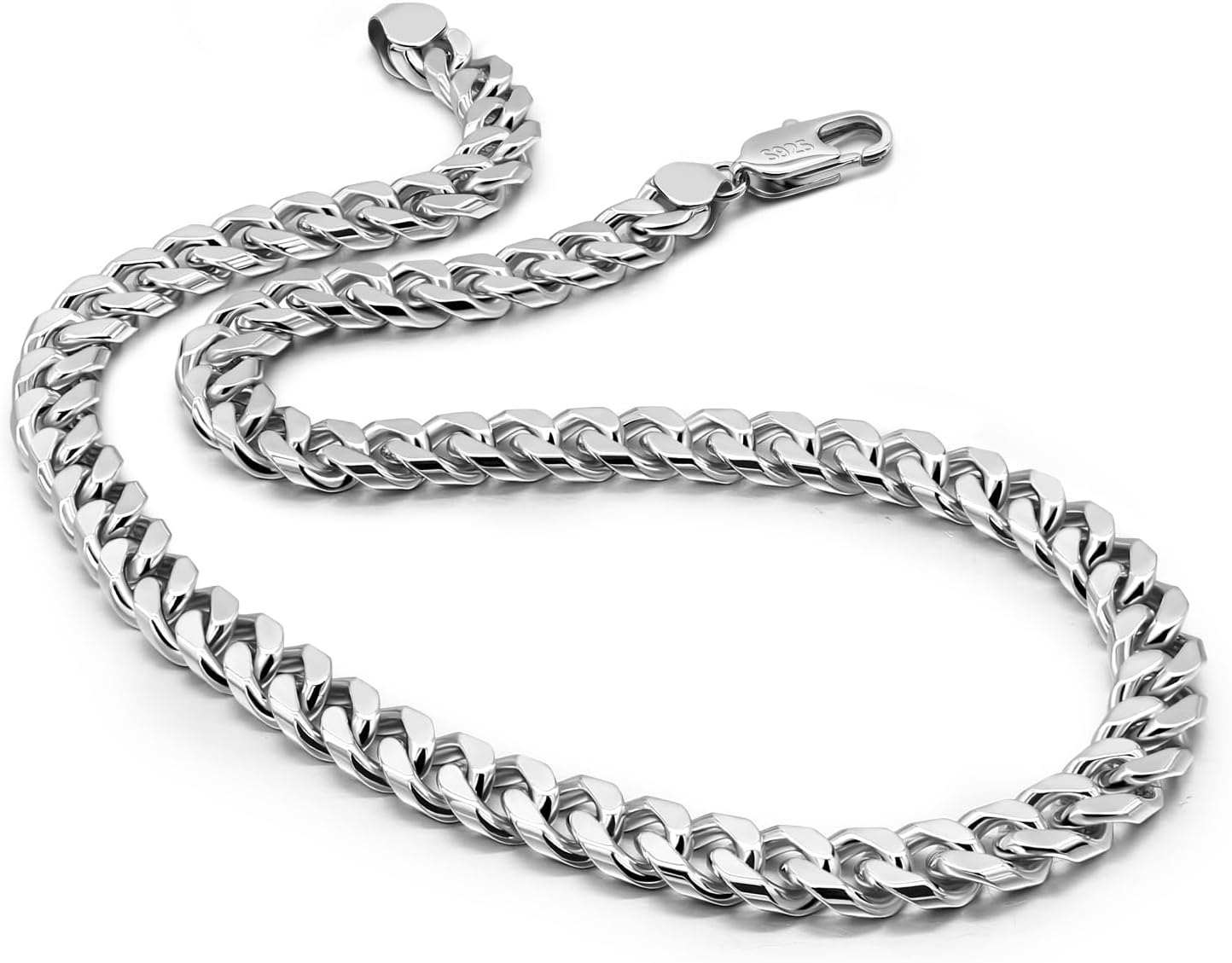Dankadi collier cubain homme argent 925 - chaîne maille cubaine 8 10 12 mm - bijou rock punk hip hop-Lamiahaven