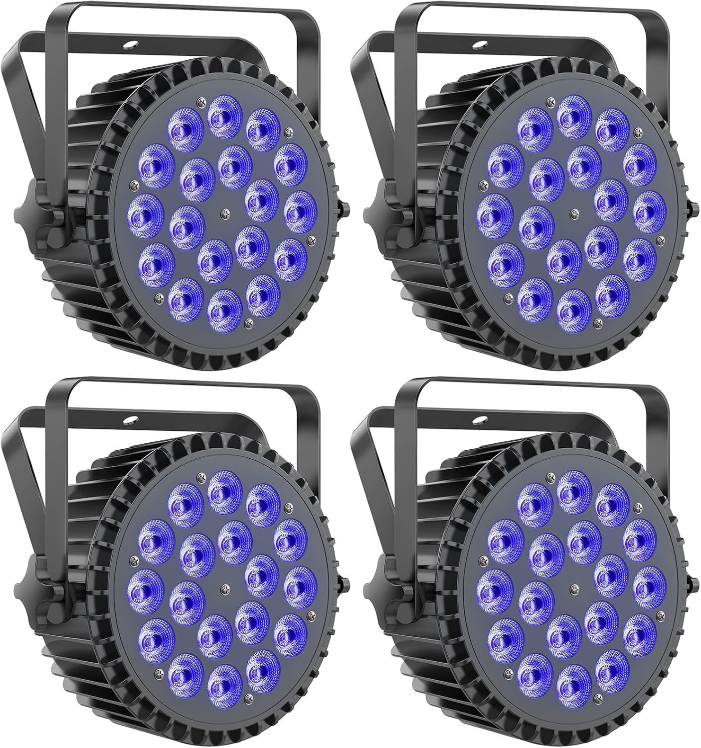 mytueetp - lot de 4 projecteurs PAR LED RGBWA UV 200 W - éclairage scène DMX aluminium pour DJ bar fête-Lamiahaven