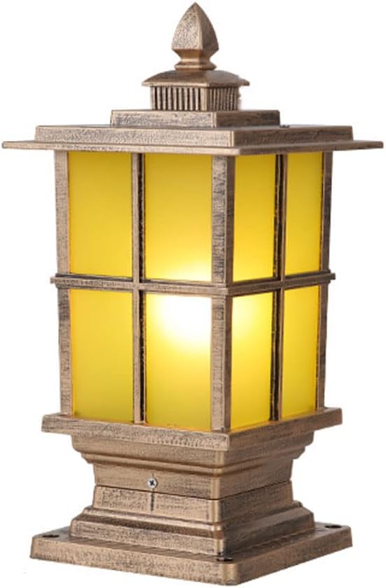 Lampe de pilier extérieur moderne - couleur laiton - éclairage étanche pour patio porche jardin-Lamiahaven