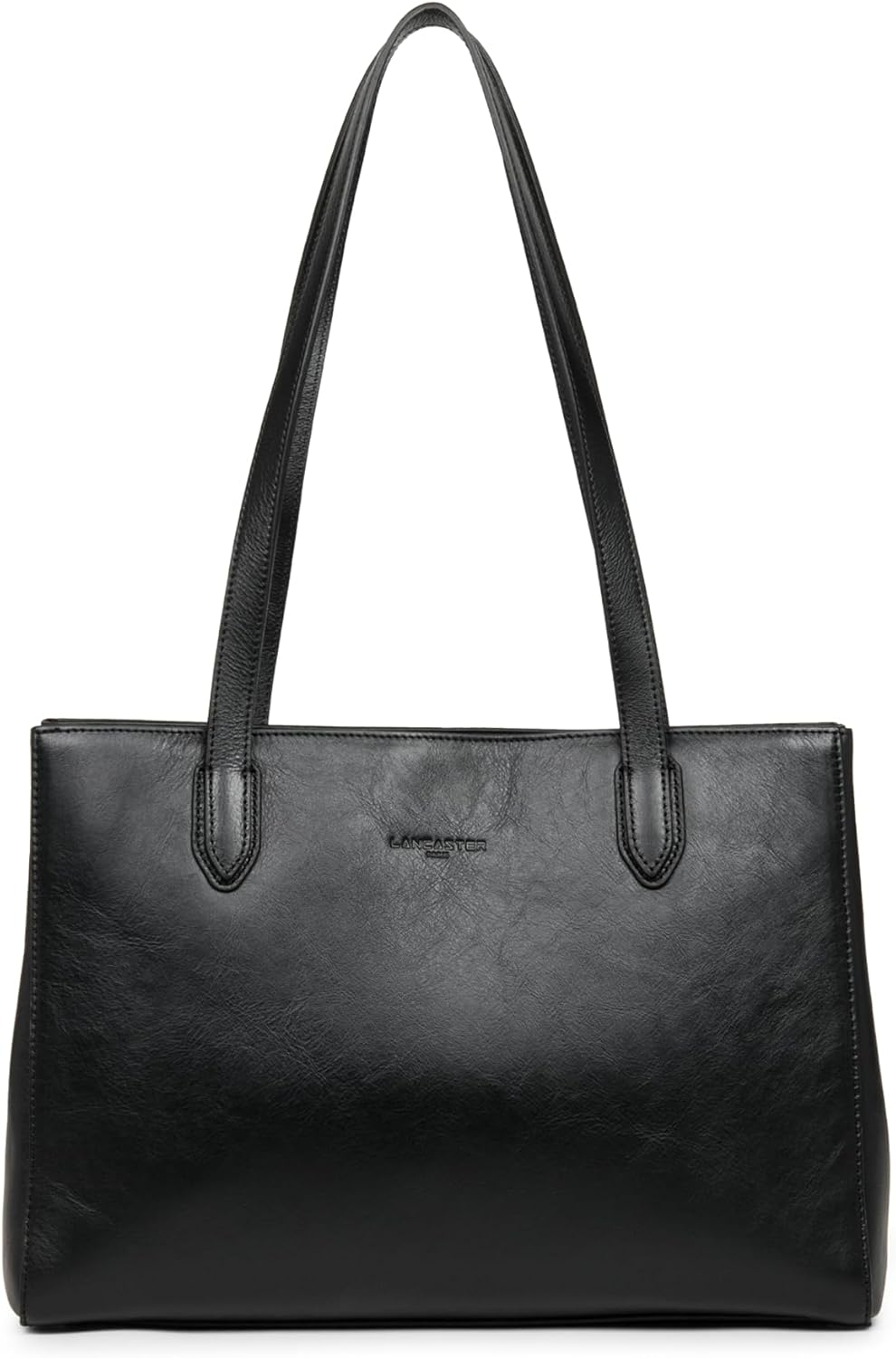 LANCASTER Légende Noir sac cabas épaule - grand sac femme zippé - cabas élégant pour quotidien-Lamiahaven