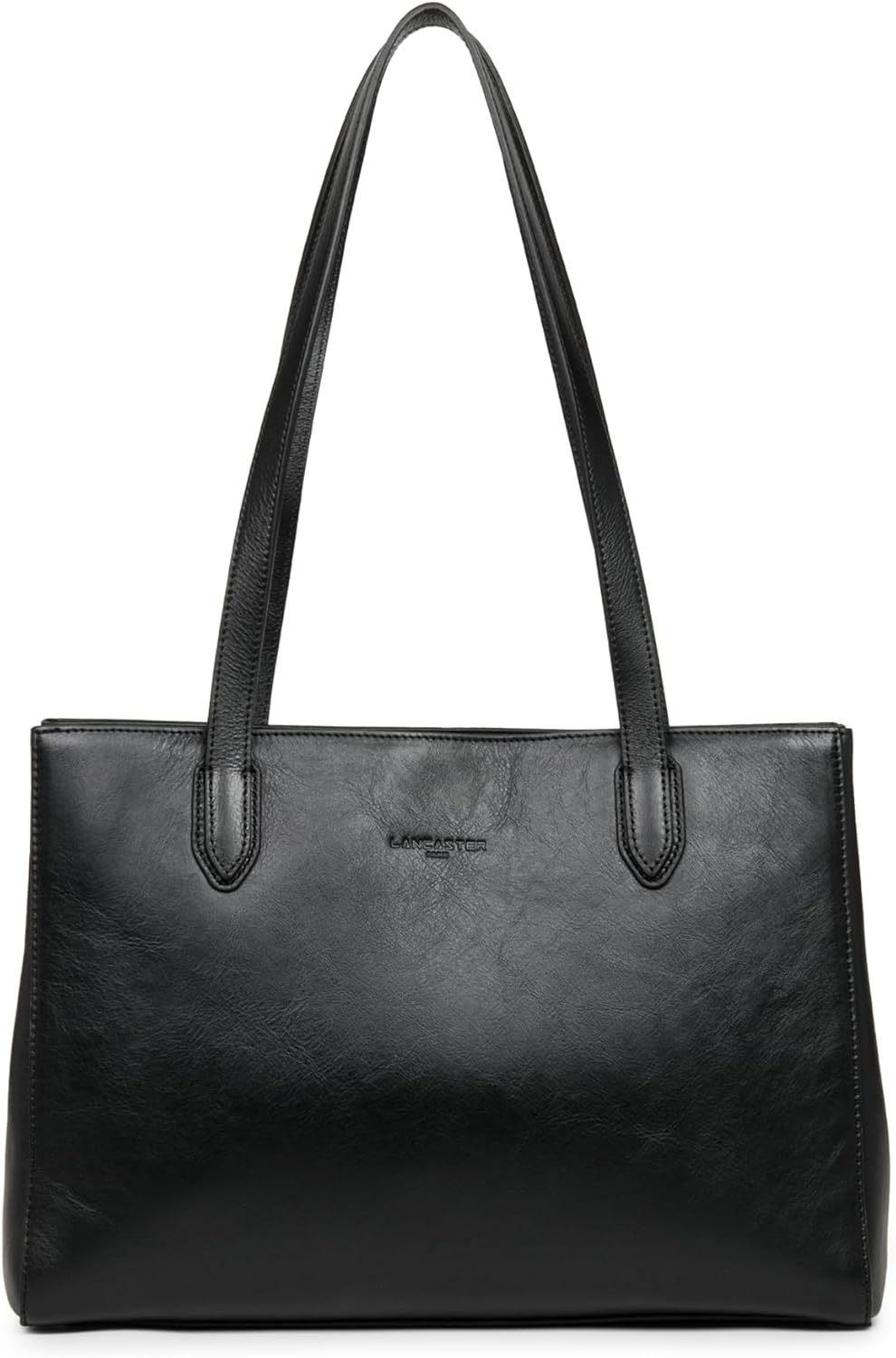 LANCASTER Légende Noir sac cabas épaule - grand sac femme zippé - cabas élégant pour quotidien-Lamiahaven