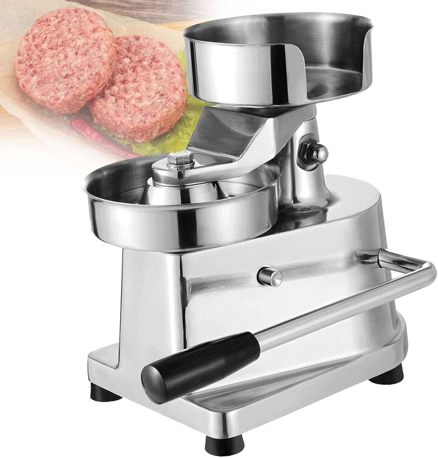Presse à hamburger professionnelle 100 mm - presse robuste en acier inoxydable pour galettes usage commercial-Lamiahaven