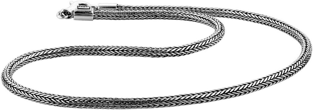 Kuzzoi collier byzantin homme argent sterling 925 massif - chaîne 5 mm longueur 60 cm - boîte à bijoux-Lamiahaven