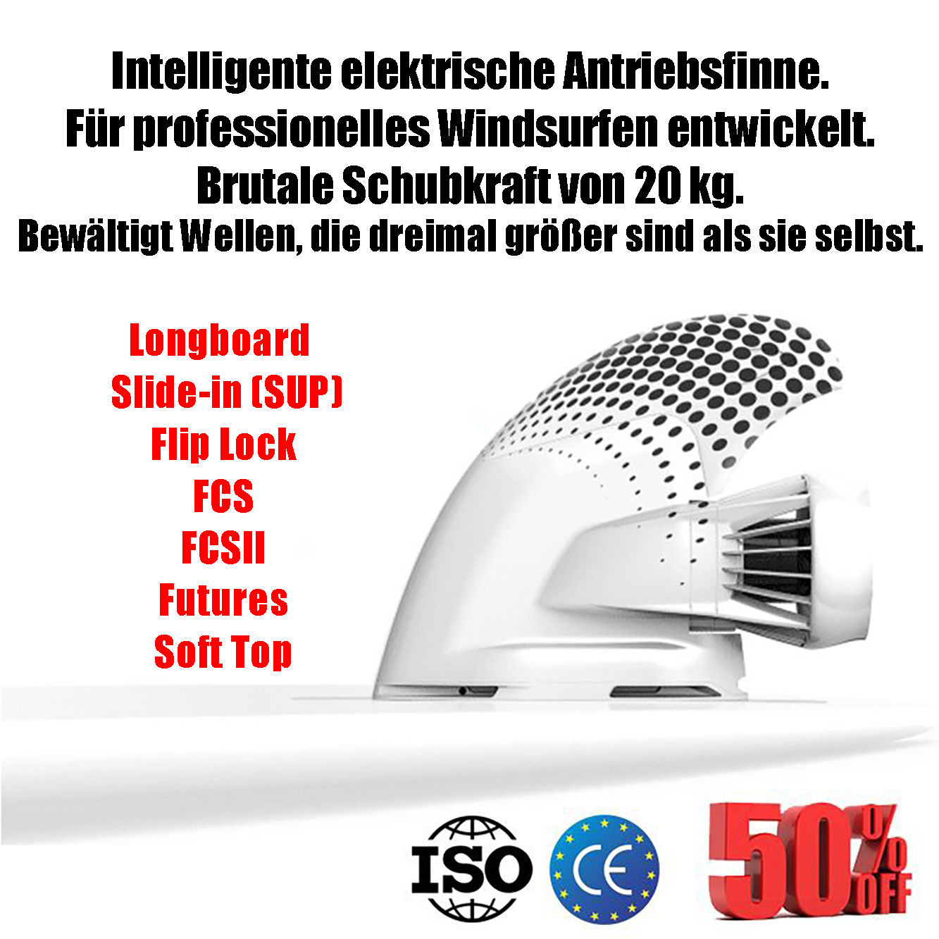 Intelligente elektrische Windsurf-Finne – für mehr Leistung und Kontrolle auf dem Wasser