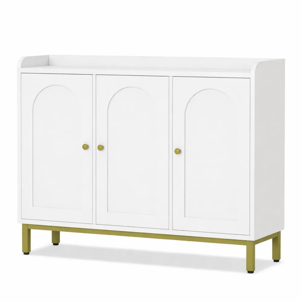 Credenza Cucina con Ante e Ripiani Regolabili per Soggiorno, Bianco, 30 x 100 x 80,5 cm
