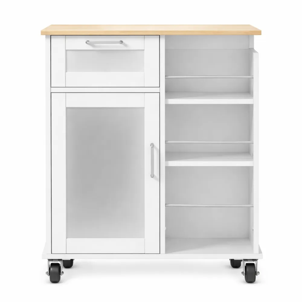 Carrello cucina con ruote e ripiani regolabili