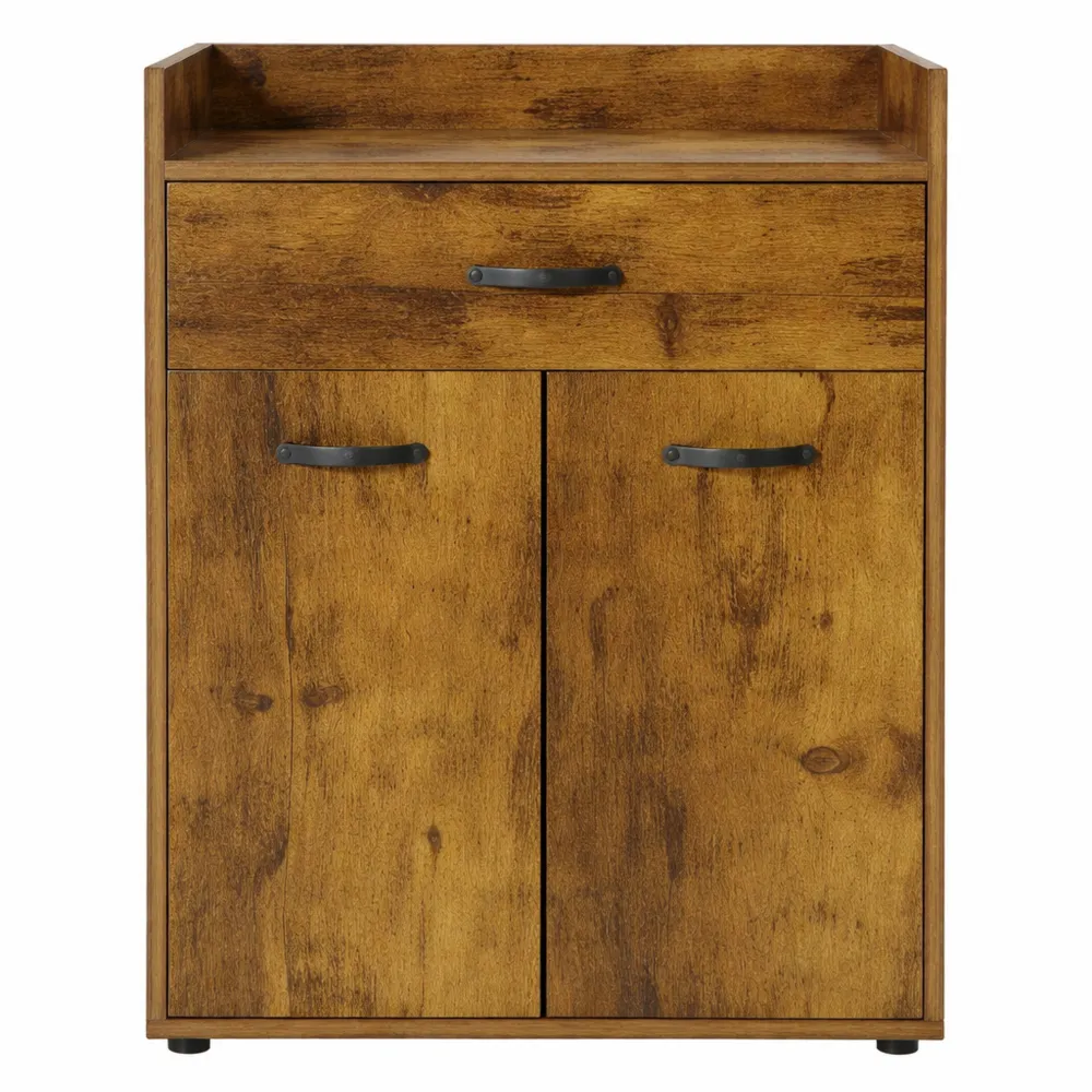 Carrello da Cucina con Ripiano Regolabile e Ruote, 60x40x77 cm, Marrone Rustico