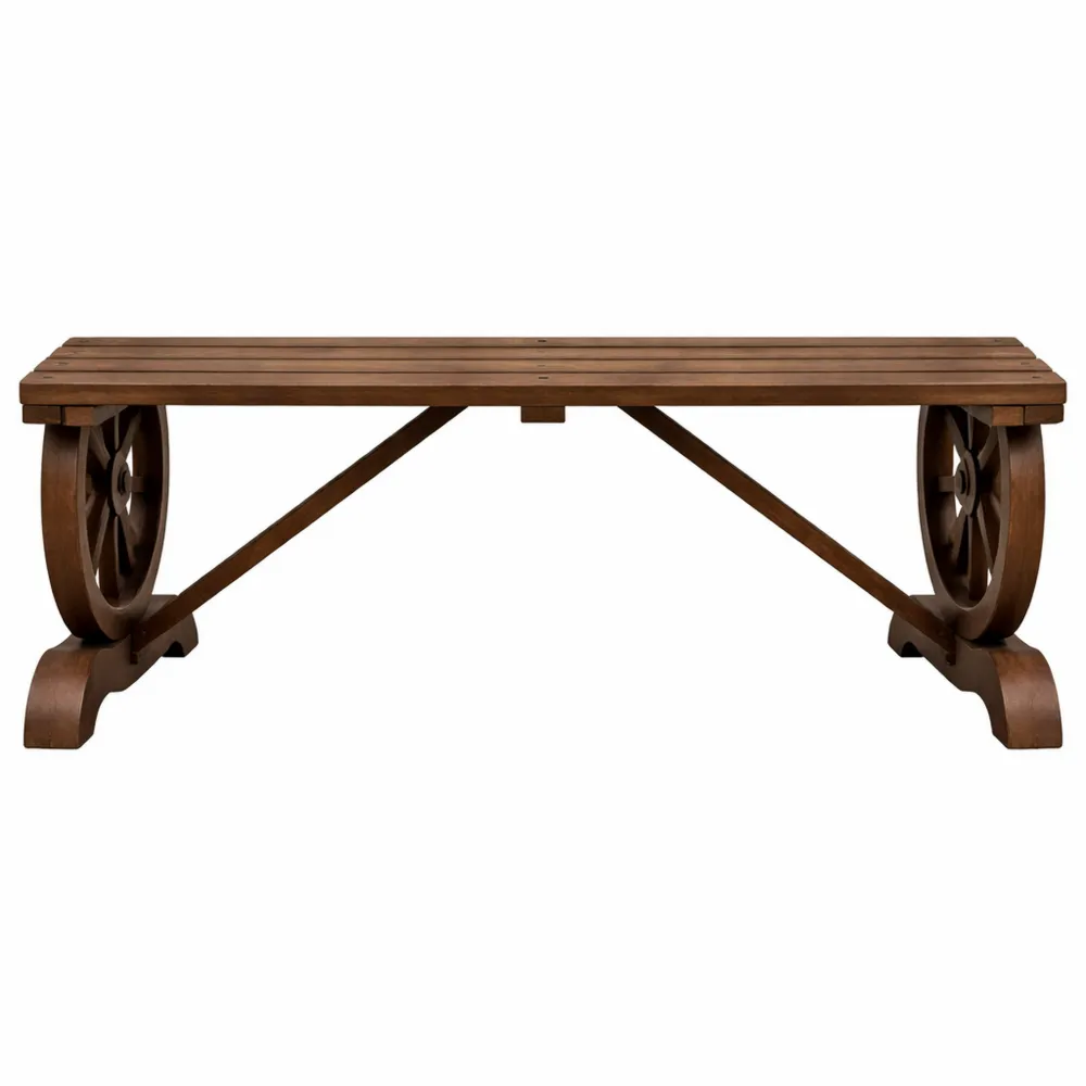 Panchina da Giardino a 2 Posti con Design a Ruota in Legno di Abete