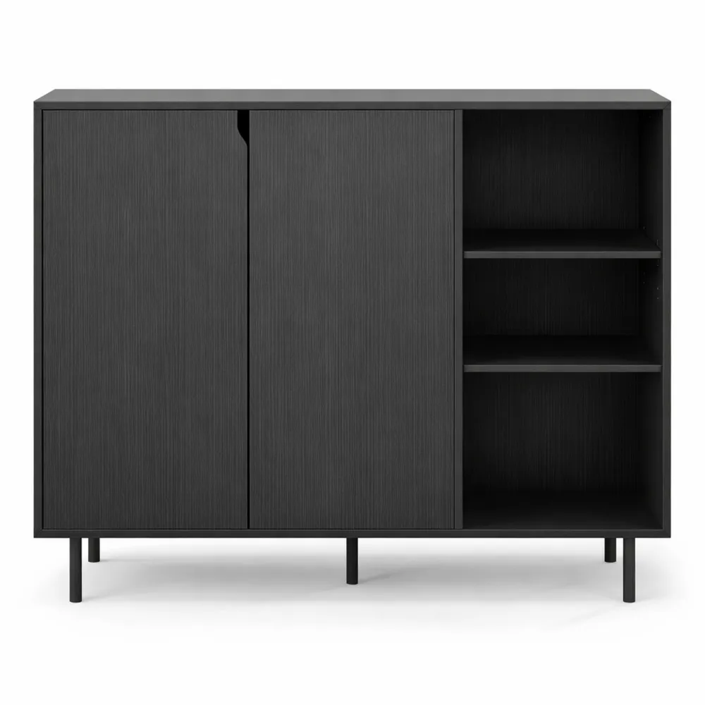 Credenza Bianca con Ante e Ripiano Regolabile