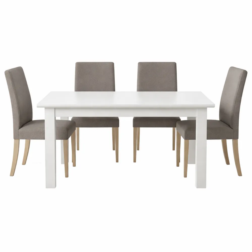 Tavolo da pranzo allungabile bianco lucido, 140/190 x 78 x 90 cm