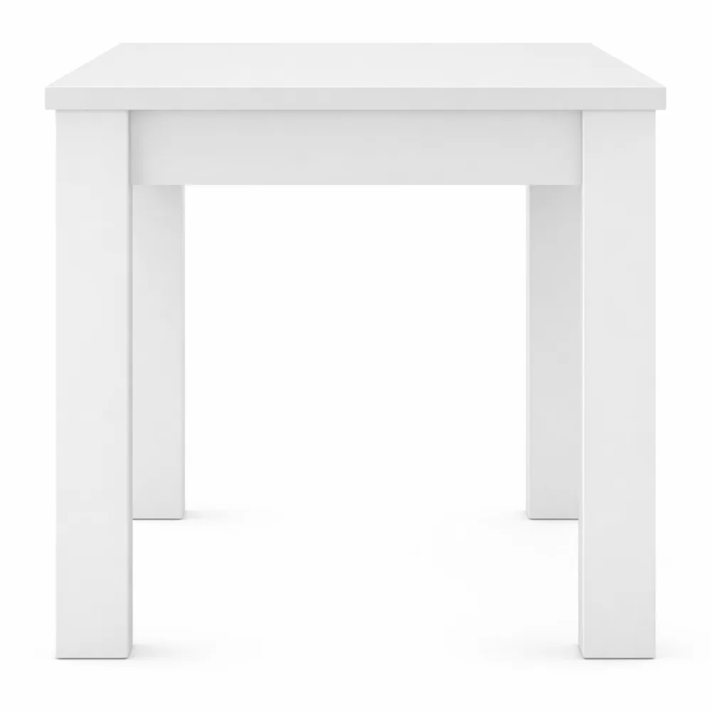 Tavolo da pranzo estensibile in melammina bianco, 67-134x67 cm