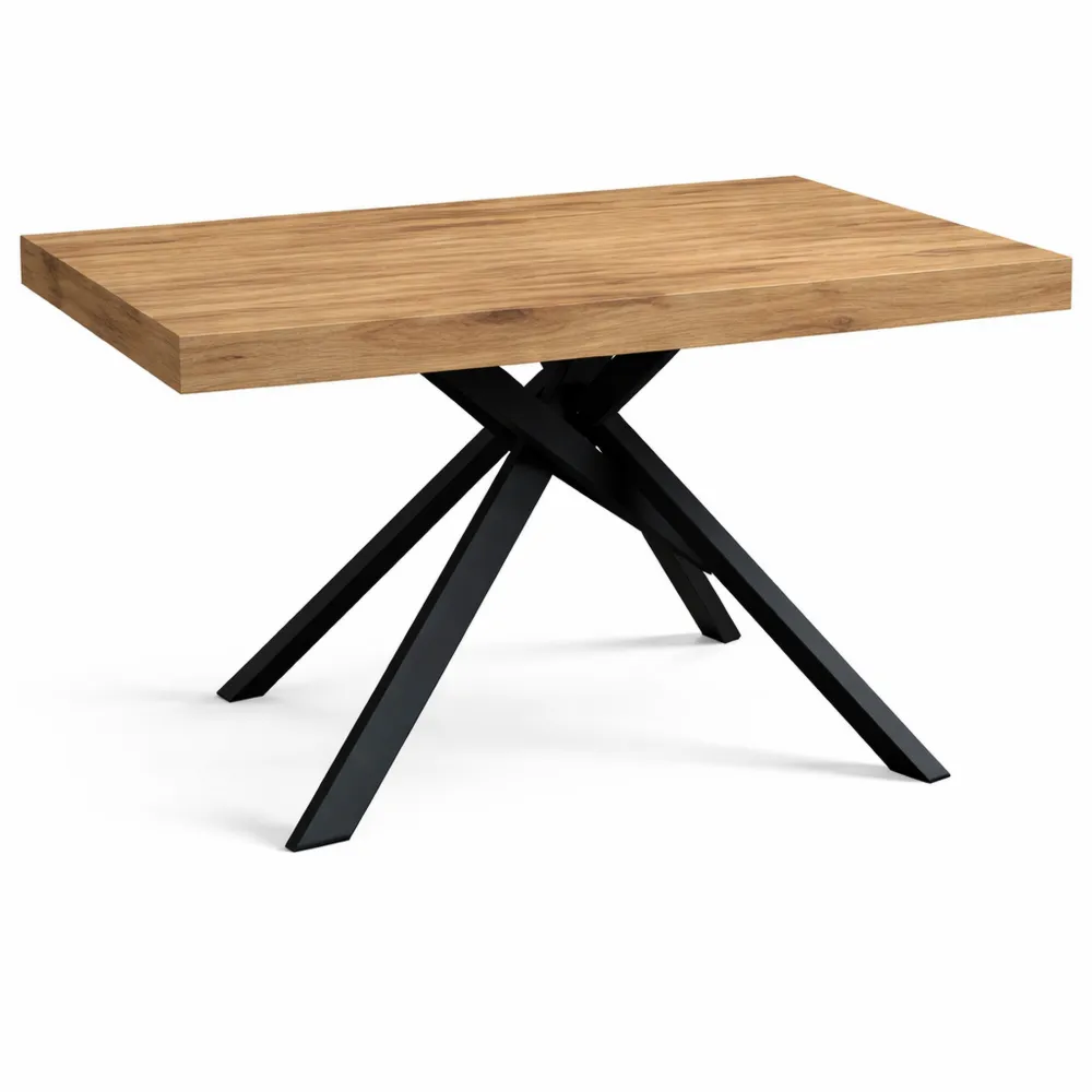 Tavolo Allungabile con Gambe Incrociate, Rovere Rustico, Cucina e Sala da Pranzo