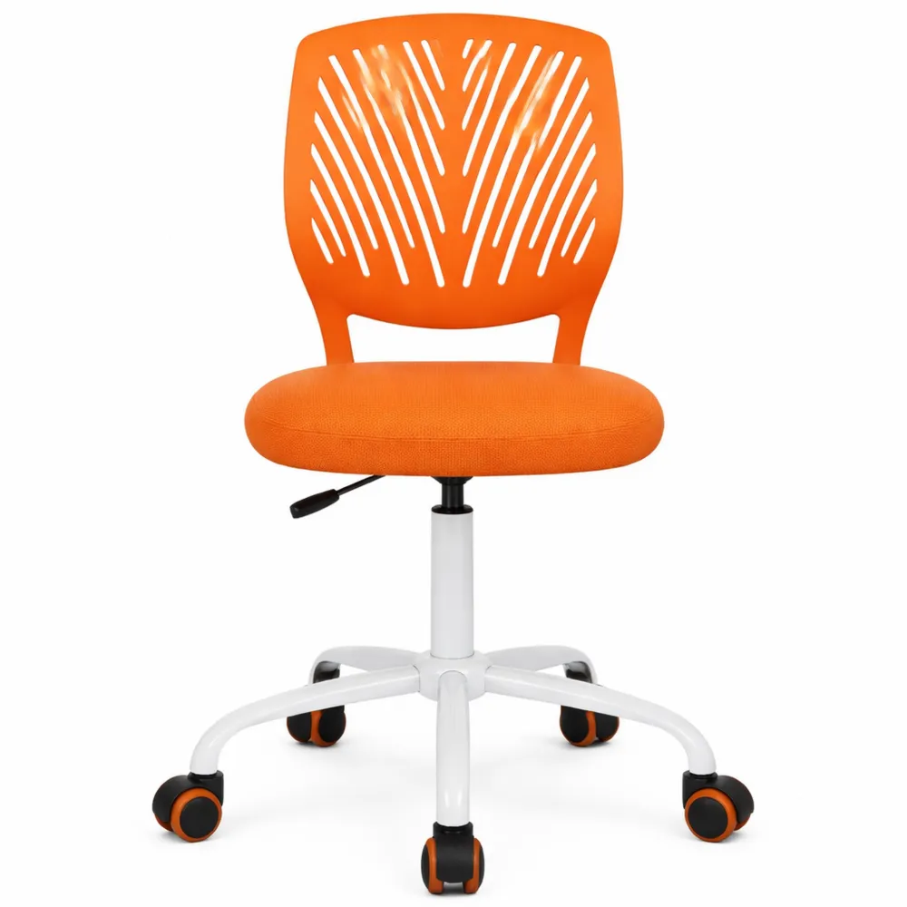 Sedia da scrivania regolabile e moderna per bambini, senza braccioli, arancione