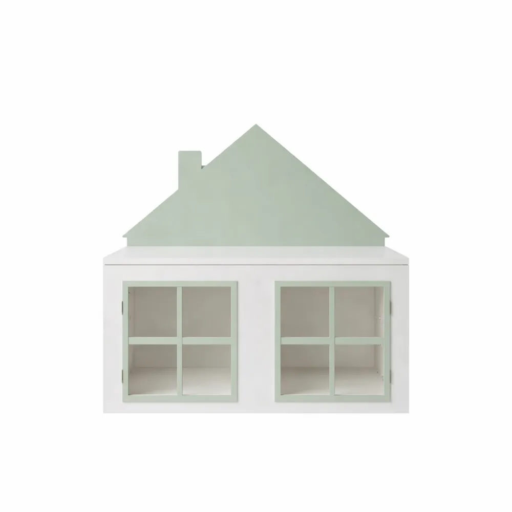 Baule portagiochi per bambini a forma di casetta con coperchio ribaltabile