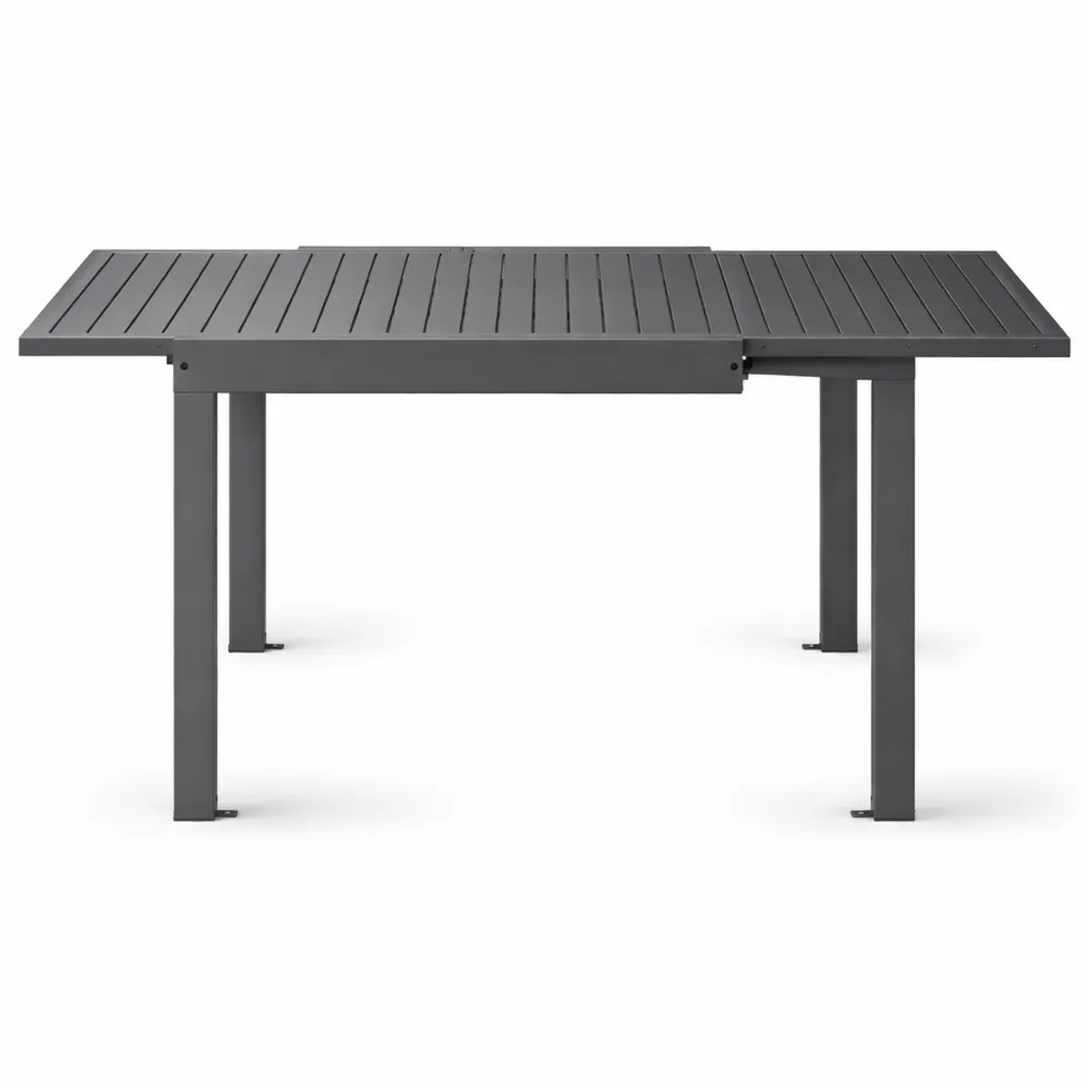 Tavolo da giardino rettangolare in acciaio e polietilene effetto legno 156x78 cm