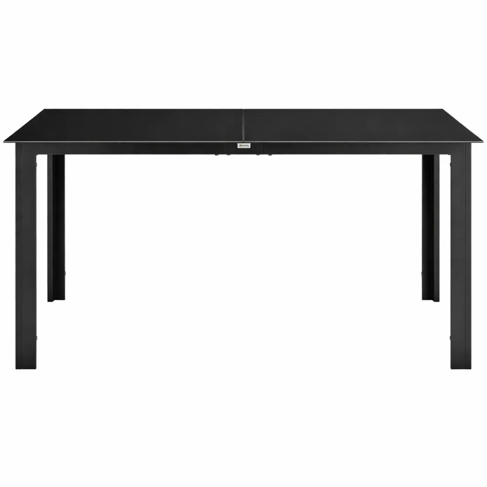 Tavolo da Giardino in Vetro Temperato per 6 Persone, Rettangolare in Alluminio per Esterno