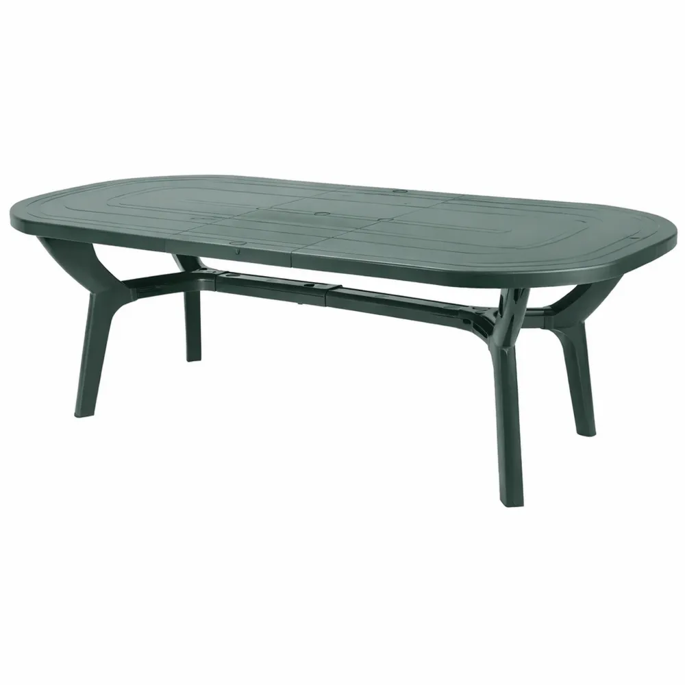 Tavolo ovale allungabile verde 230/180 x 90 cm