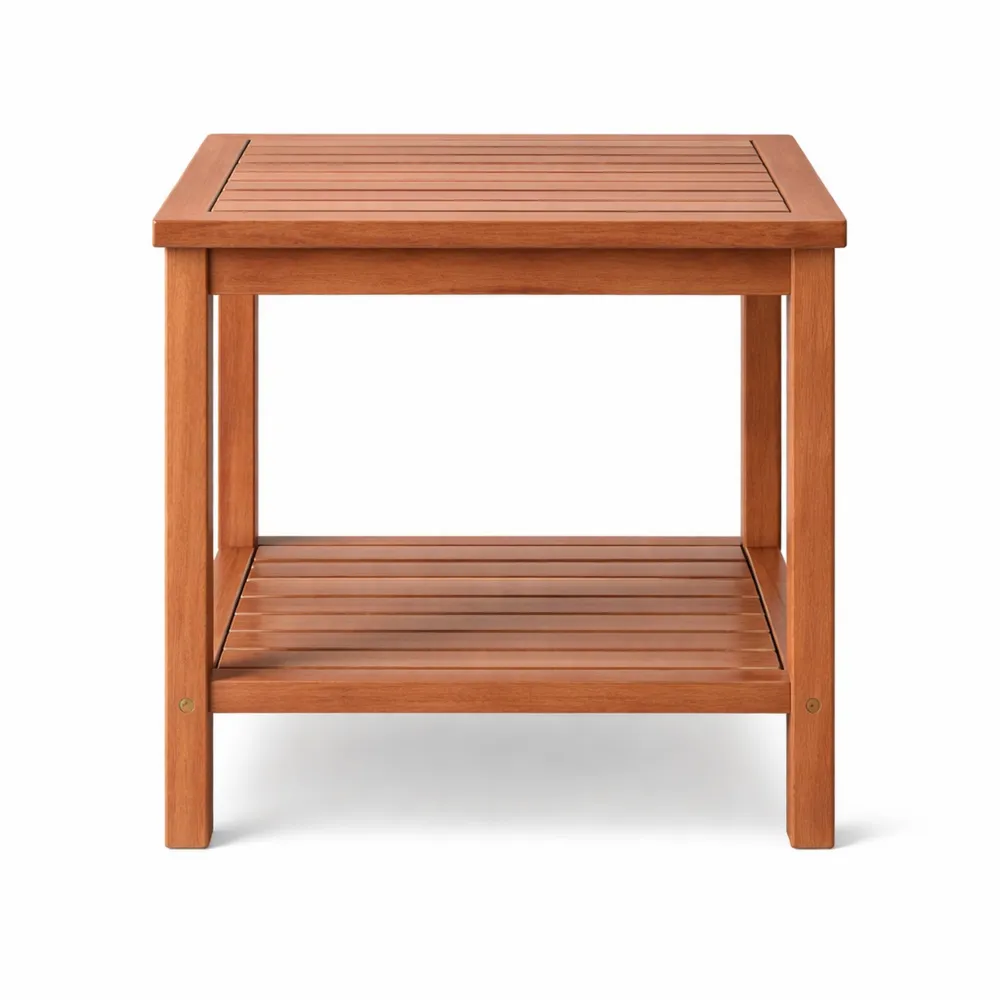 Tavolino da Caffè in Legno Massiccio con Ripiano Aggiuntivo, Design Moderno per Interni ed Esterni