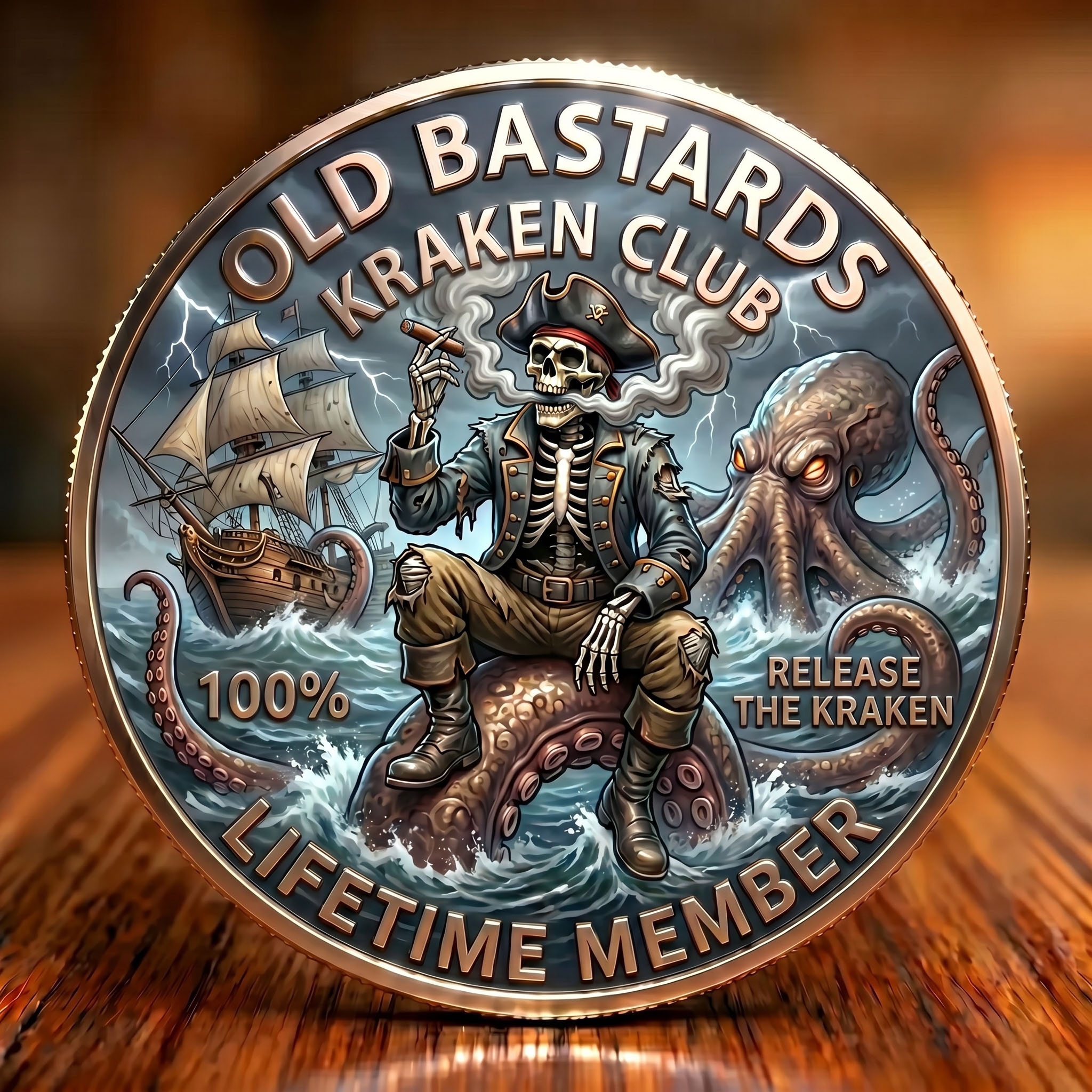🏴‍☠️ OLD BASTARDS KRAKEN CLUB™ Challenge Coin