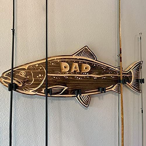 ❤"DAD" Special Edition - Vintage Wooden Fishing Rod Storage Wall Mount Bracket