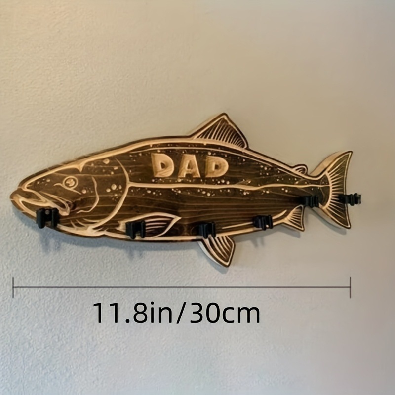 ❤"DAD" Special Edition - Vintage Wooden Fishing Rod Storage Wall Mount Bracket
