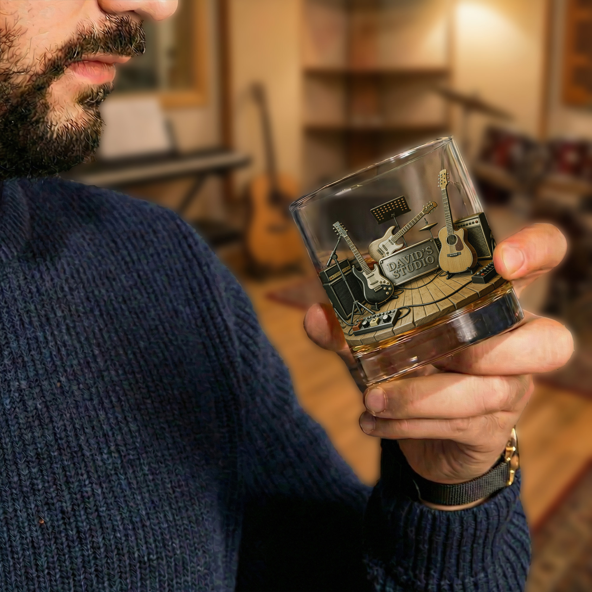 🎸🥃 Guitar Studio Whiskey Glass – Pour the Sound. Hold the Stage. 🔥🎶