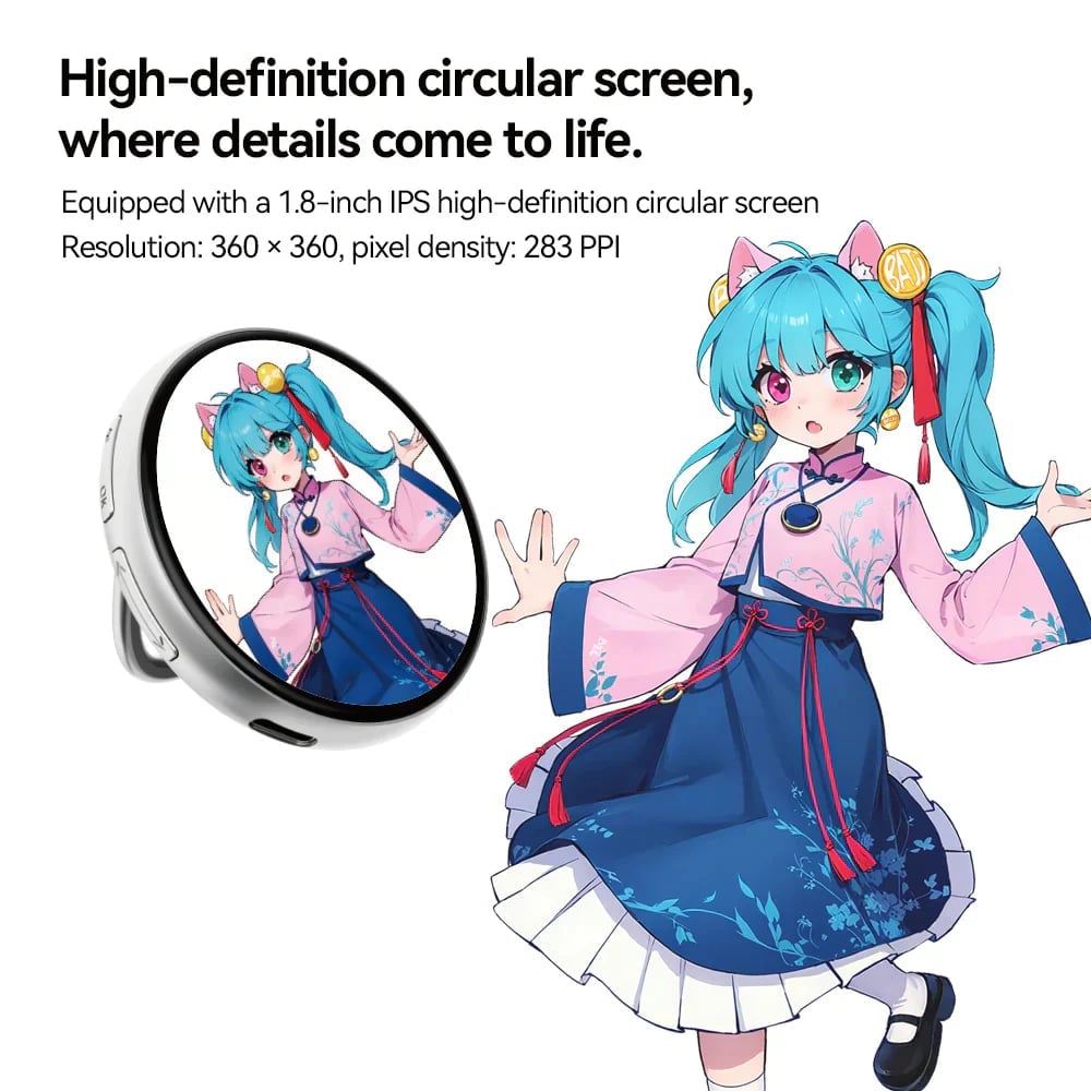 Digital Badge Photo Video GIF Display Screen Pins Pixel Touchscreen Lightweight 500mAh