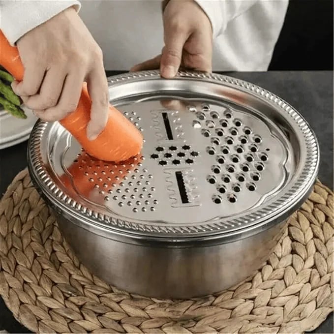🔥Limited Time Promotion 50% OFF🔥 3-Piece Thickened Stainless Steel Mixing Bowl Set with Draining Basket