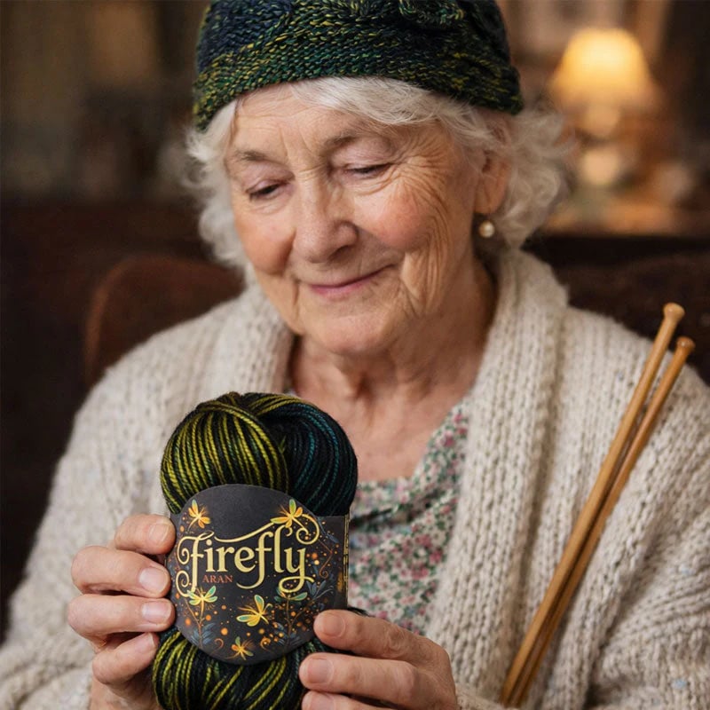 🔥LAST DAY 49% OFF - 🧶Aran Wool ‘Firefly’ Iridescent Shimmer Yarn: A Touch of Magic in Every Stitch💫