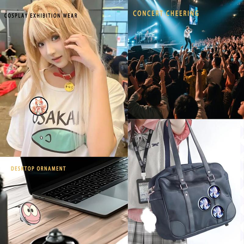 Digital Badge Photo Video GIF Display Screen Pins Pixel Touchscreen Lightweight 500mAh