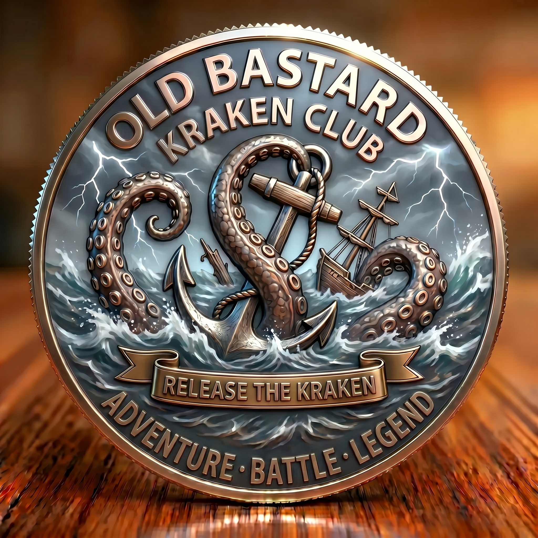 🏴☠️ OLD BASTARDS KRAKEN CLUB™ Challenge Coin